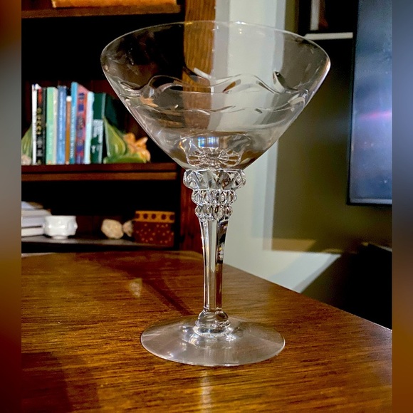 Vintage TIFFIN-FRANCISCAN Rose Marie Clear (Cut) Champagne/Tall Sherbet Glass - Picture 3 of 6